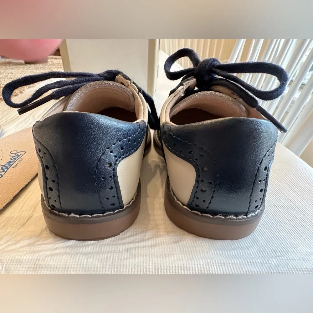 FootMates Size 7 Connor Ecru Royal Oxford Saddle Leather Dress Shoes - Picture 7 of 10